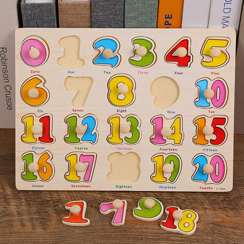 1PCS Baby Toys Montessori Wooden Puzzle Hand Grab Board Educational