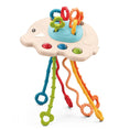 Load image into Gallery viewer, Development Baby Rattle Teether Toys Montessori Silicone Pull String
