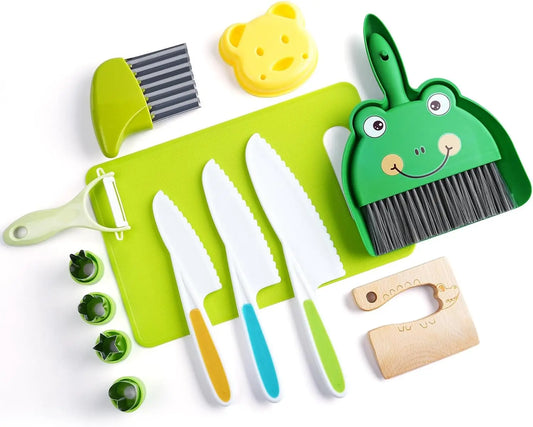 Montessori Kitchen Tools-13pcs Toddler Toys Kids Cooking sets Real