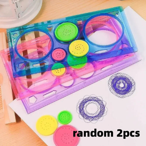 Funny Spirograph Drawing Montessori Toys Set Education Geometric Ruler