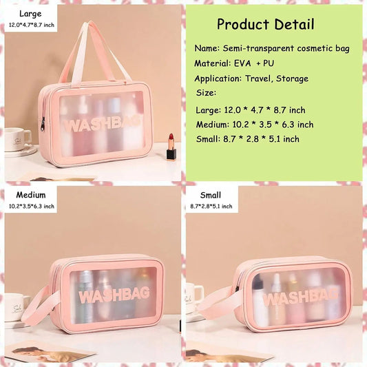 Clear Travel Bags for Toiletries, Portable PVC Waterproof Cosmetic