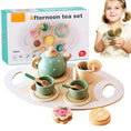 Load image into Gallery viewer, 15pcs Wooden Tea Toys Pretend Play Kitchen Accessories Food Playset
