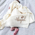 Load image into Gallery viewer, Personalized Name Baby Blanket Embroidered Name Knit Baby Blanket
