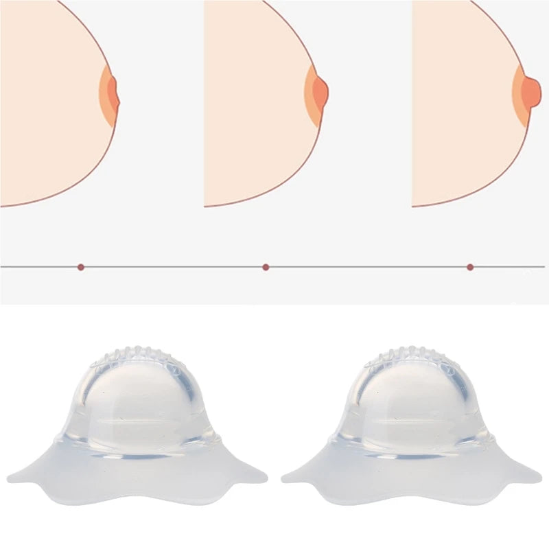 2Pcs for Nano Silver Silicone Nipple Corrector Petal-Shaped Extractor