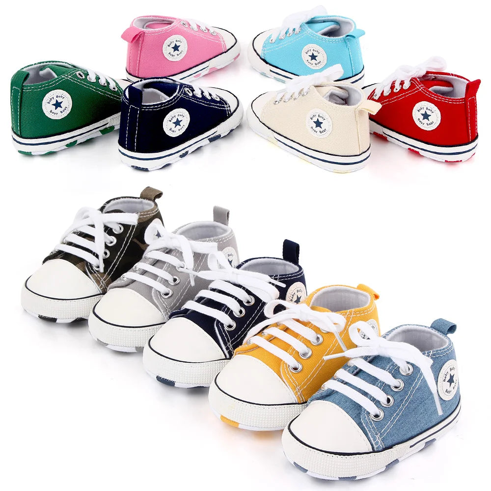 New Baby Shoes Boys Girls Classic Canvas Casual Sneakers Newborn First