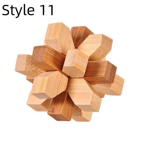 New Wooden Kong Ming Lock Lu Ban Lock IQ Brain Teaser Educational Toy