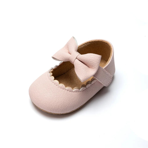 Retro New Newborn Baby Walking Shoes Spring Autumn Solid Color Bow