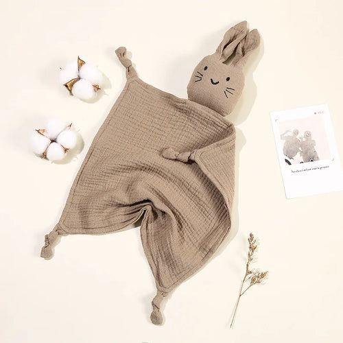 Baby Cotton Muslin Comfortable Blanket Cute Cat Doll For Infant Kids