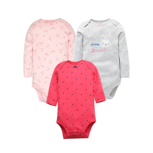 3-5 PCS/LOT Soft Cotton Baby Bodysuits Long Sleeve Newborn Baby