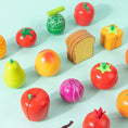 Load image into Gallery viewer, Simulation Kitchen Pretend Play Toy Magnetic Wooden Cutting Fruits
