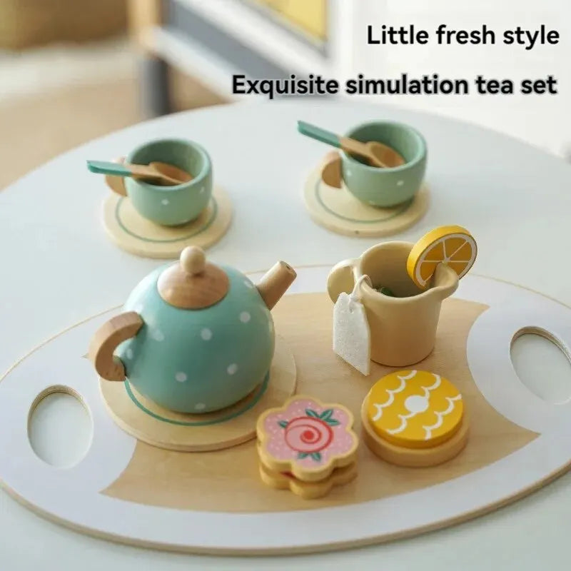 Wooden Children Play Home Early Education Simulation Afternoon Tea