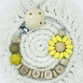 Load image into Gallery viewer, Custom Name Silicone Beads Wooden Ring Pacifier Clips Safe Teething
