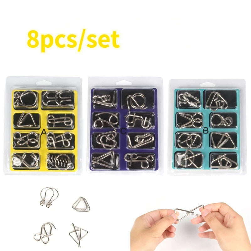 1Pcs Metal Montessori Puzzle Wire IQ Mind Brain Teaser Puzzles