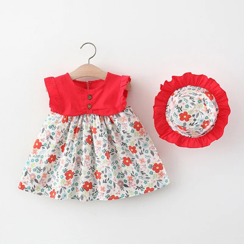 2Piece Set Summer Toddler Dresses For Girls Korean Fashion Flowers