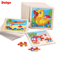 Load image into Gallery viewer, Hot Sale 11X11CM Kids Wooden Puzzle Baby Cartoon Animal Traffic
