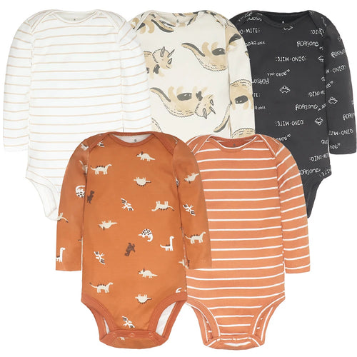 3-5 PCS/LOT Soft Cotton Baby Bodysuits Long Sleeve Newborn Baby