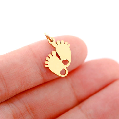 5pcs/Lot Stainless Steel Pendant Cute Baby Foot /Virgin Mary/Maternal