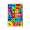 Load image into Gallery viewer, Montessori Animal Characters Transportation wooden puzzle Russian
