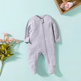 Load image into Gallery viewer, Spring Newborn Footed Pajamas Solid White Fashion Zipper Baby Clothes
