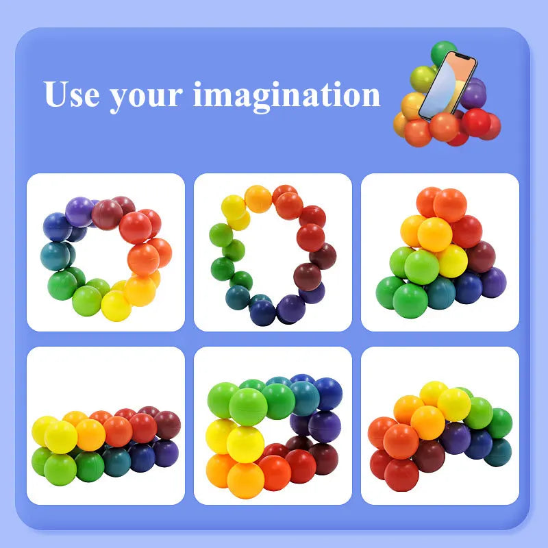 Fidget Toy Educational Color Ball 3D Puzzle Montessori Game Matching