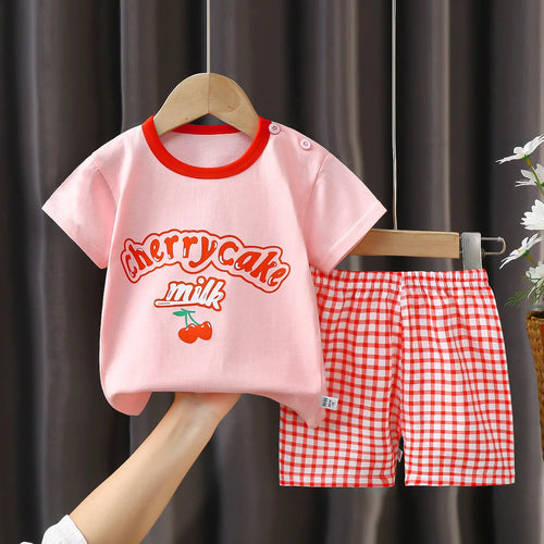 0-4year Girls clothes set kids Clothes Summer Girl T-shirt Shorts