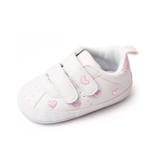 Baby White PU Sneaker Non-slip for Toddler Boys and Girls Cute