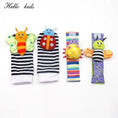 Load image into Gallery viewer, Cartoon Plush Socks Wrist Strap Rattles Baby Toys 0-12 Months Newborn
