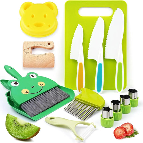 Montessori Kitchen Tools-13pcs Toddler Toys Kids Cooking sets Real