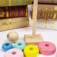 Load image into Gallery viewer, Children Rainbow Tower Ferrule Wooden Toy Stacking Circle Baby Early
