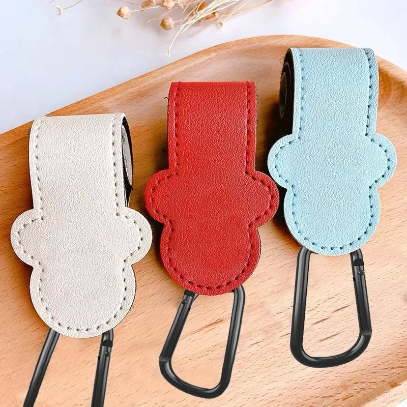 New Cartoon PU Leather Baby Bag Stroller Hook Rotatable Cart Organizer