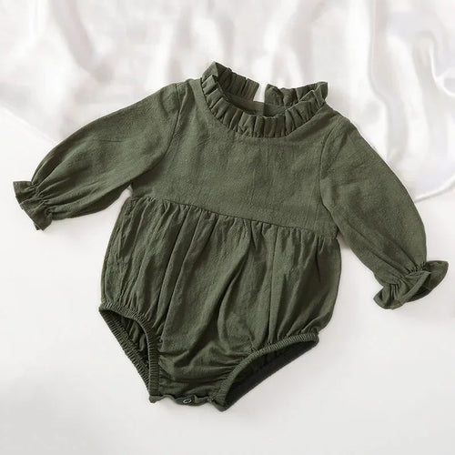 Fashion Baby Girls Romper Cotton Long Sleeve Ruffles Baby Rompers