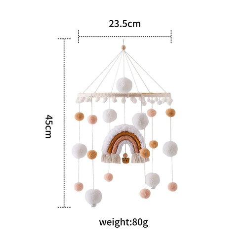 Baby Bed Bell Rainbow Hanging Toy 0-12 Months Newborn Wooden Mobile