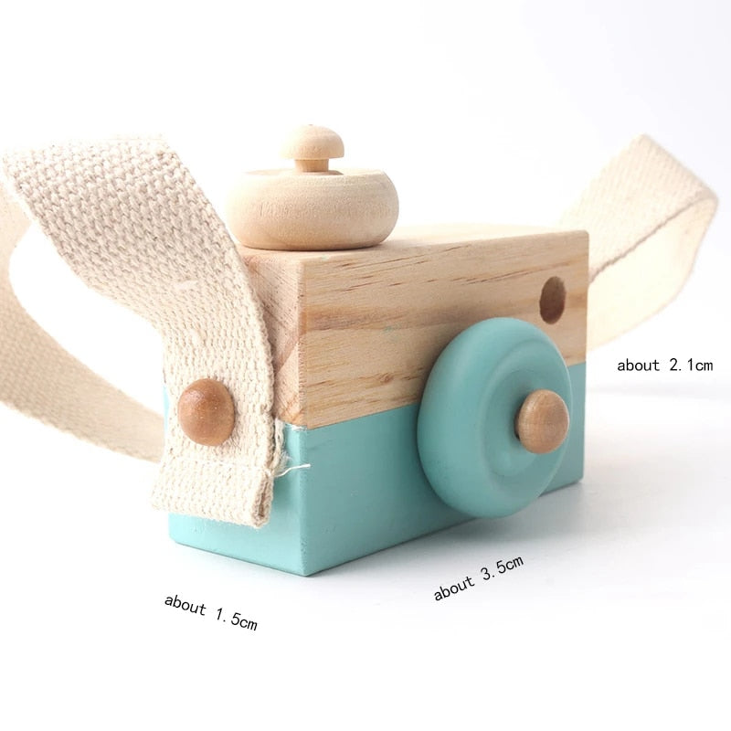 Wooden Fashion Camera Baby Toys Pendant Baby Block Montessori Toys For