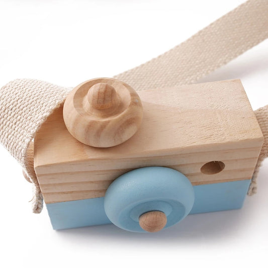 Wooden Fashion Camera Baby Toys Pendant Baby Block Montessori Toys For