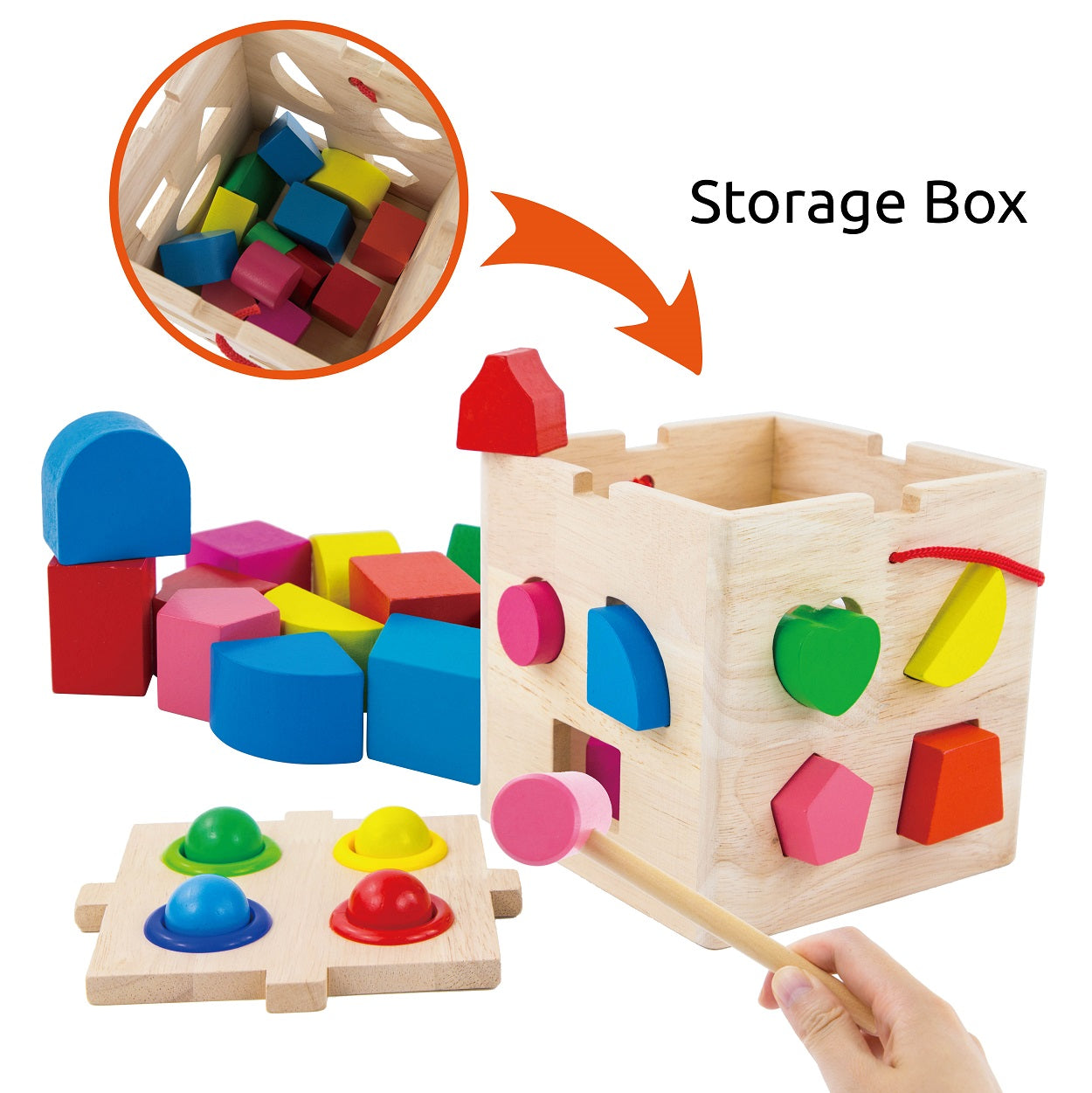 Wooden Activity Cube - Shapes and Blocks