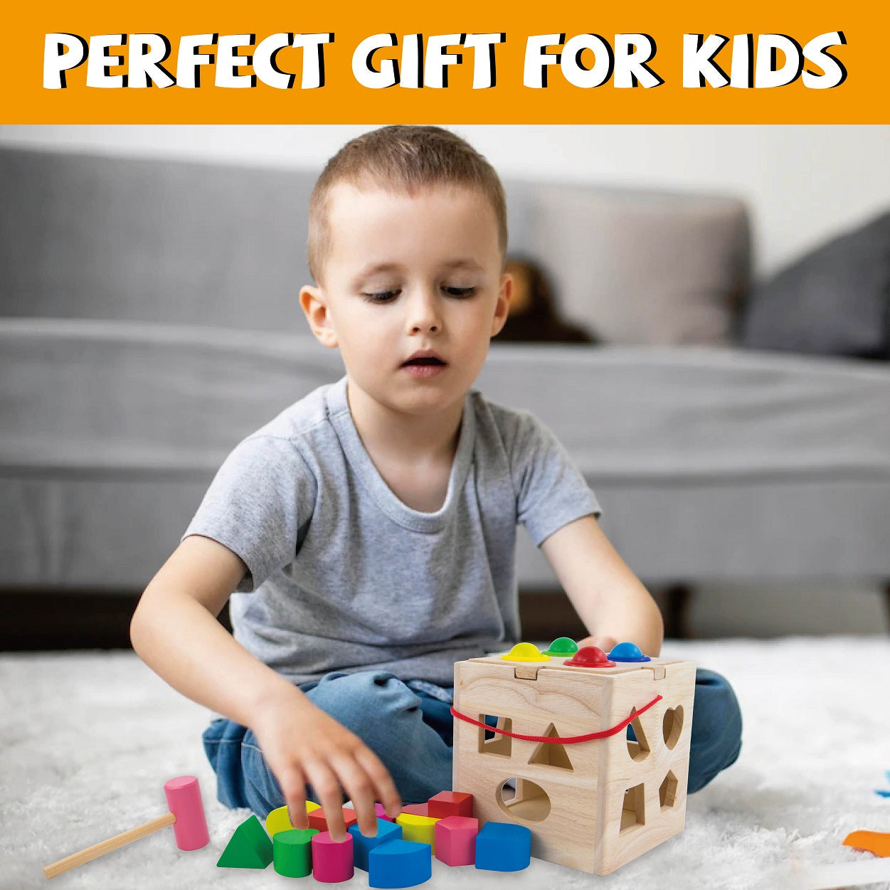 Wooden Activity Cube - Shapes and Blocks