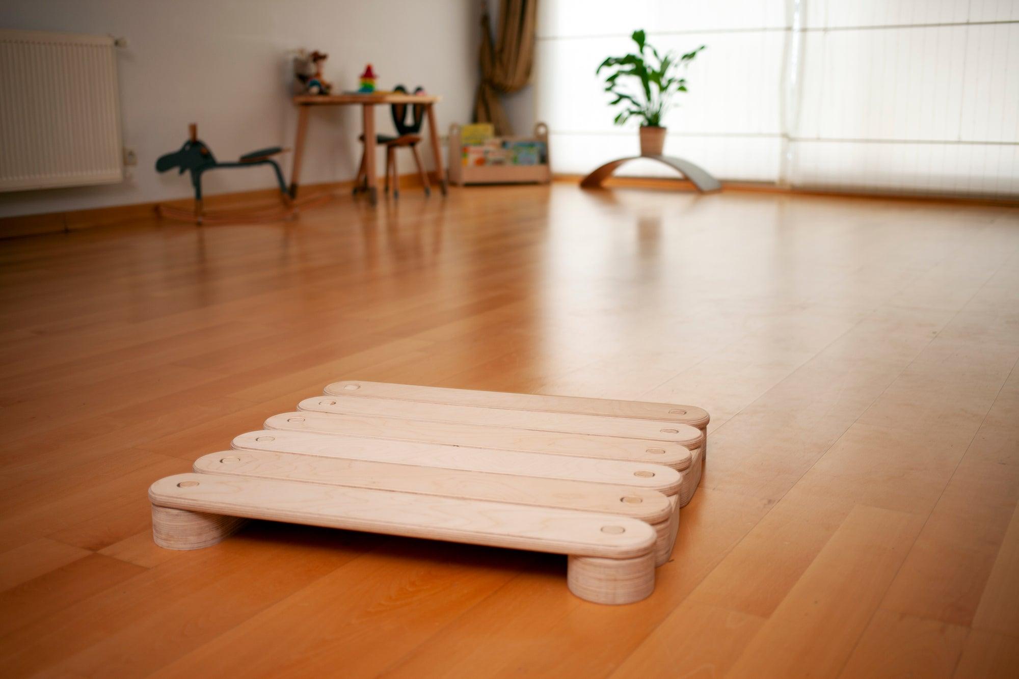 Circular Wooden Balance Beam Set | Montessori Gymnastics Toy for