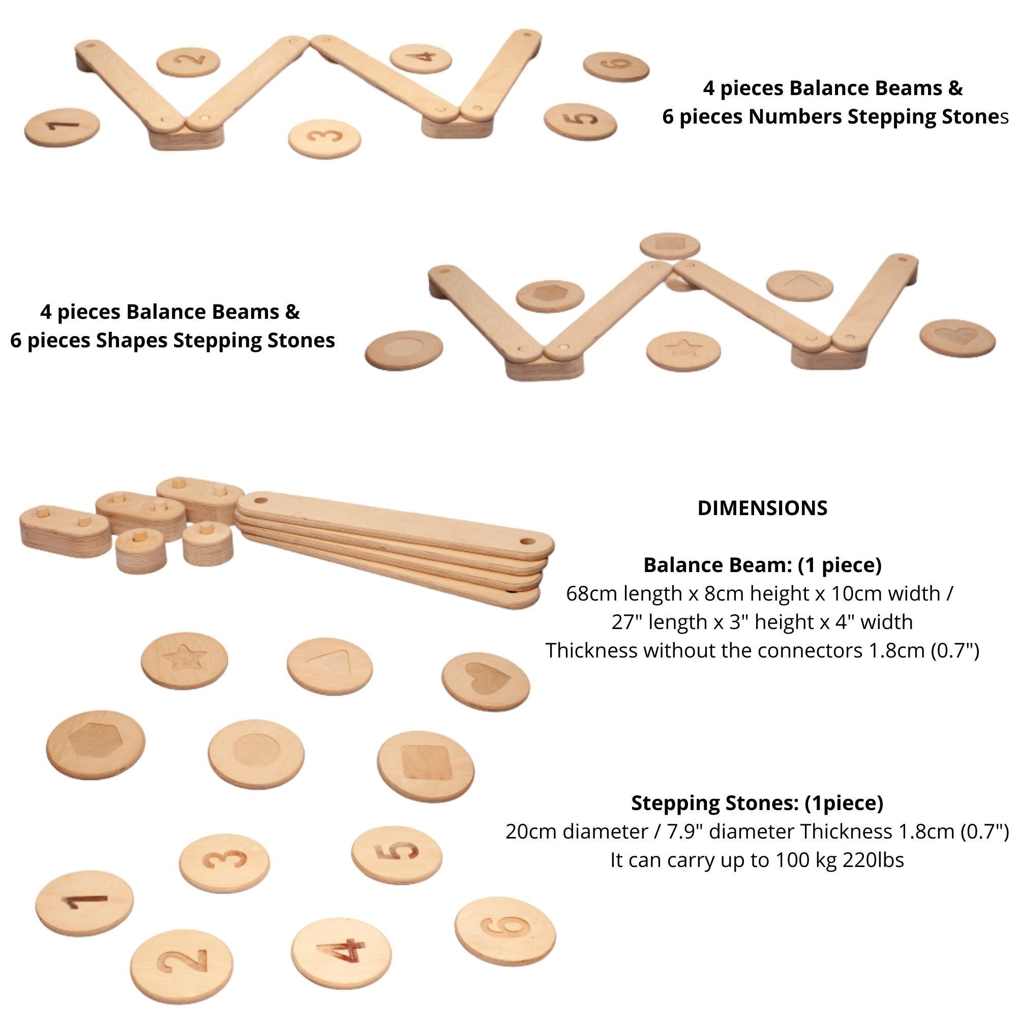 Circular Wooden Balance Beam Set | Montessori Gymnastics Toy for