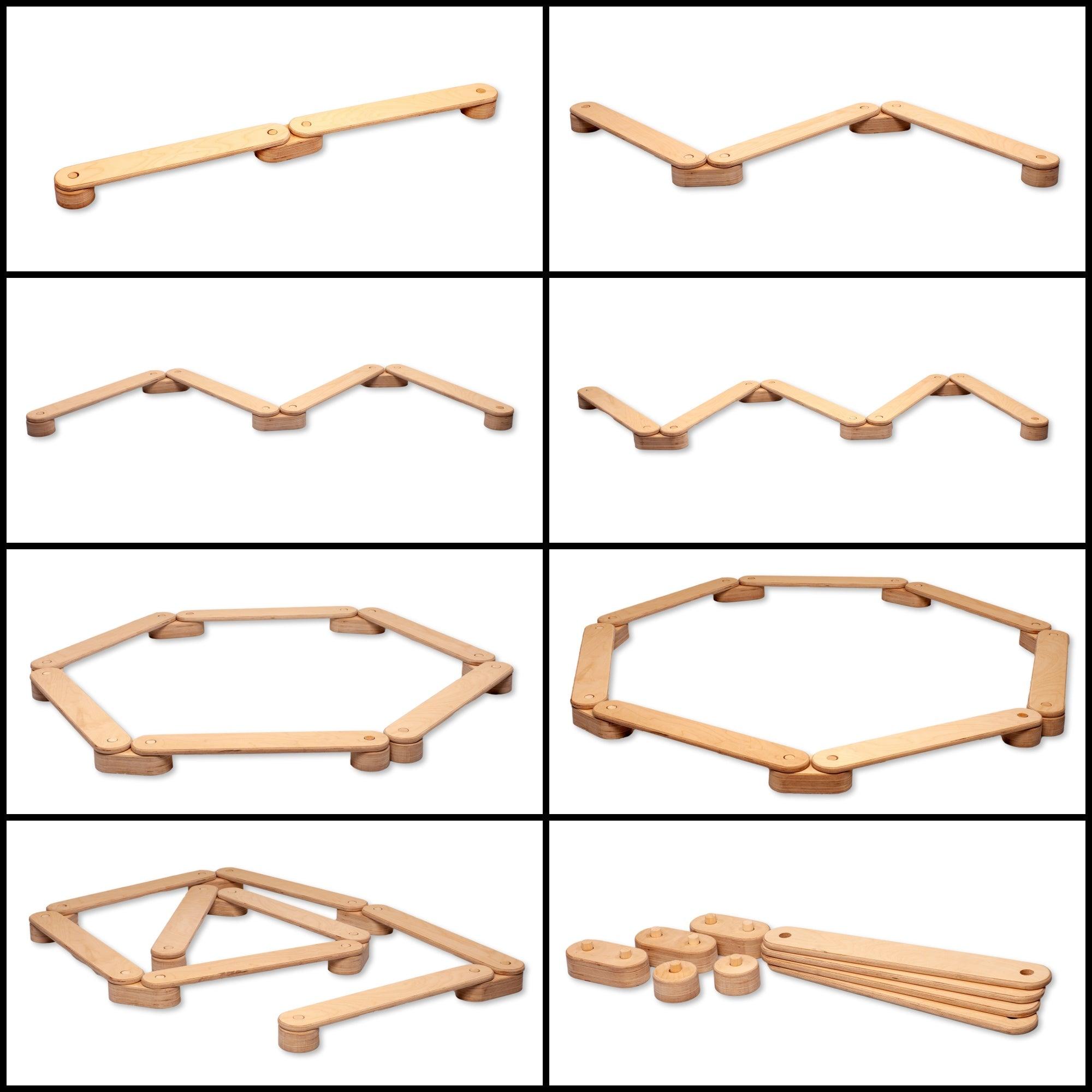 Circular Wooden Balance Beam Set | Montessori Gymnastics Toy for