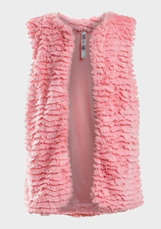 Beautees - Girls Super Soft Bodywarmer Faux Fur Pink Gilet