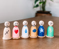 Load image into Gallery viewer, Feelings, Emotions Peg Doll Set Spanish/English
