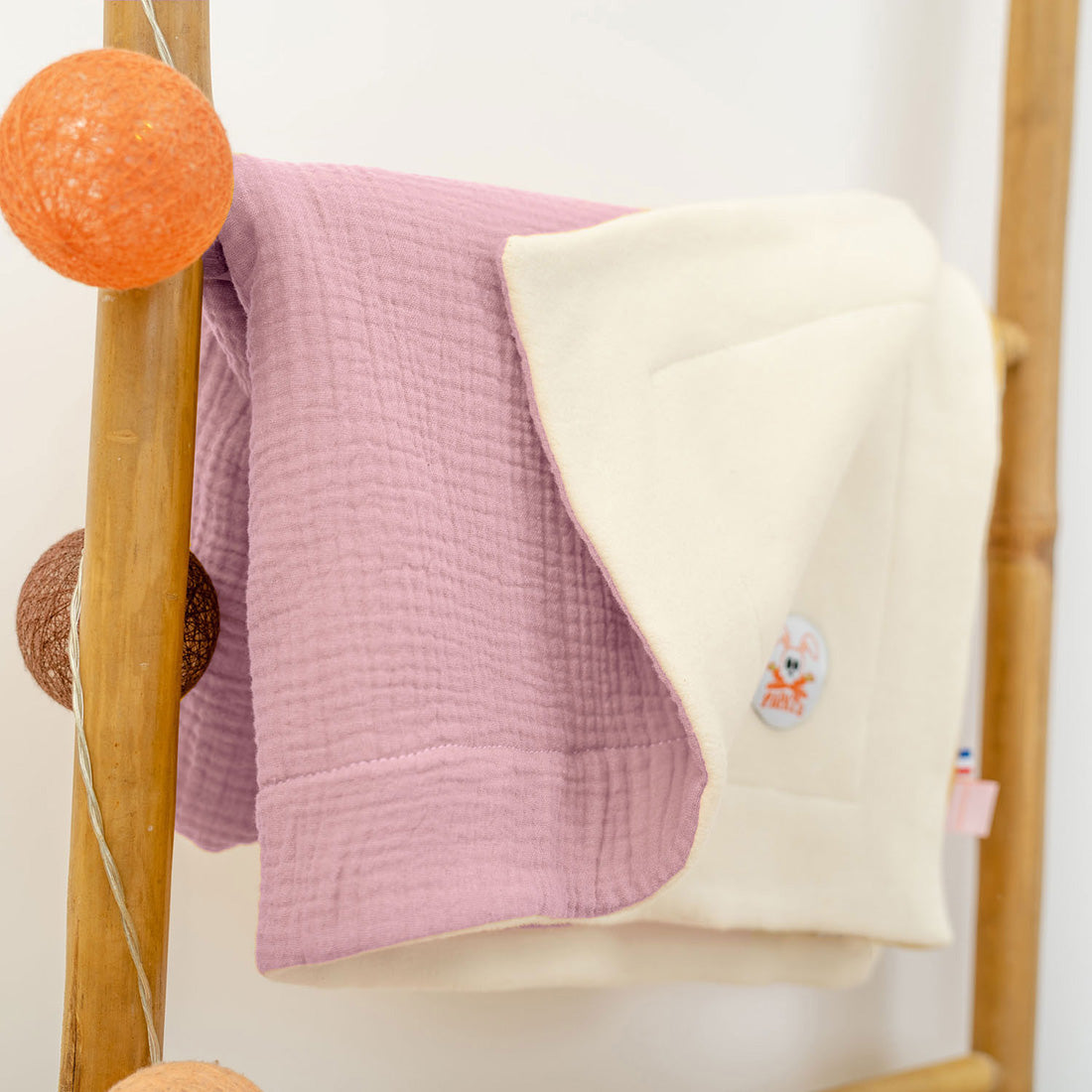 Organic Cotton Fleece Blanket -  Pink