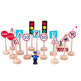 Load image into Gallery viewer, Wooden Road Traffic Signs 15 pcs Wood Pretend Toys for Kids Children
