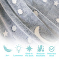 Load image into Gallery viewer, Glow in the Dark Blanket & Pillow Set-Gray & Blue
