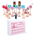 Load image into Gallery viewer, Wooden Road Traffic Signs 15 pcs Wood Pretend Toys for Kids Children
