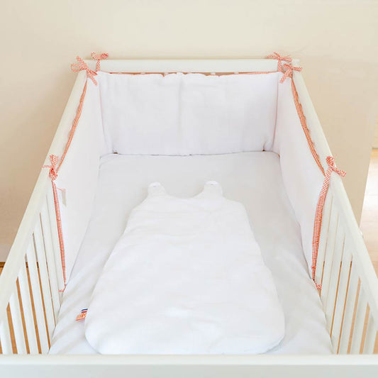 Organic Cotton Cot Bumper - White