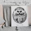 Load image into Gallery viewer, Personalized Baby Hedgehog Footprint Kit, A4 format, white
