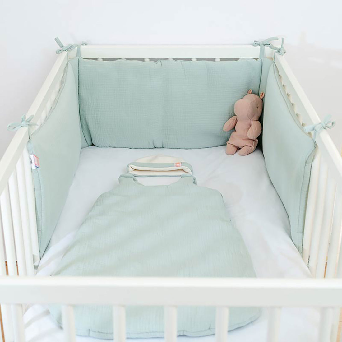 Organic Cotton Cot Bumper - Green