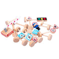 Load image into Gallery viewer, Wooden Road Traffic Signs 15 pcs Wood Pretend Toys for Kids Children
