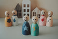 Load image into Gallery viewer, Feelings, Emotions Peg Doll Set Spanish/English
